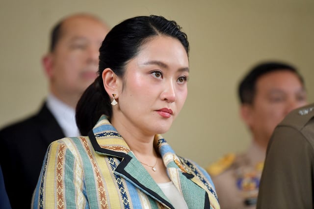 Thailand's Prime Minister Paetongtarn Shinawatra looks during a press conference in Bangkok, Thailand, June 23, 2025. Government House of Thailand Handout via REUTERS/File Photo