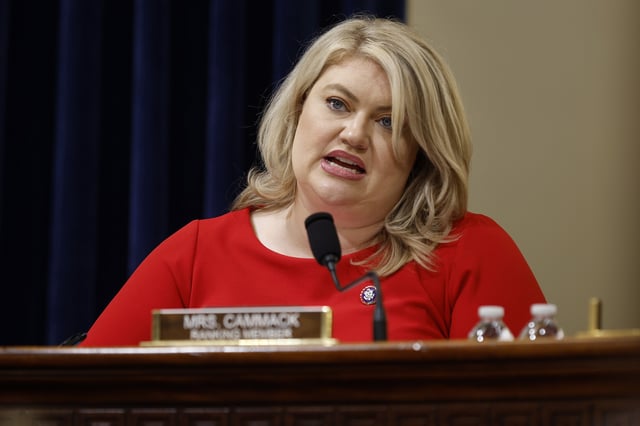 House Homeland Security Emergency Preparedness, Response and Recovery Subcommittee ranking member Rep. Kat Cammack (R-FL) questions Federal Emergency Management Agency Administrator Deanne Criswell during a hearing the Cannon House Office Building on Capitol Hill on June 14, 2022 in Washington, DC.