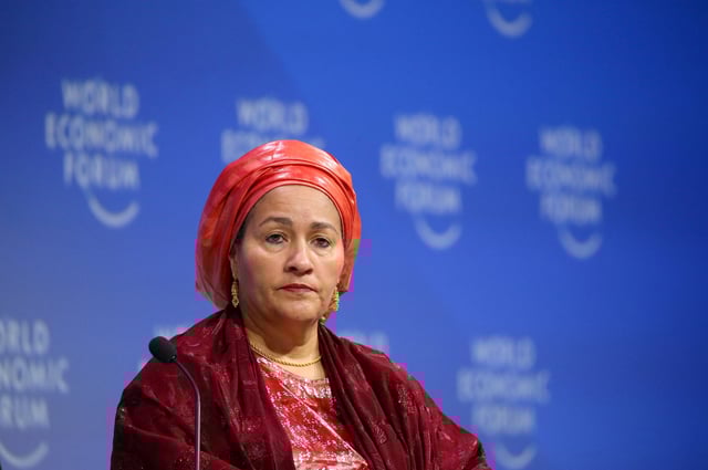 Nigeria's Amina Mohammed, Deputy Secretary-General of the United Nations, looks on during the official opening of the World Economic Forum on Africa in Cape Town, South Africa September 5, 2019. REUTERS/Sumaya Hisham/File Photo