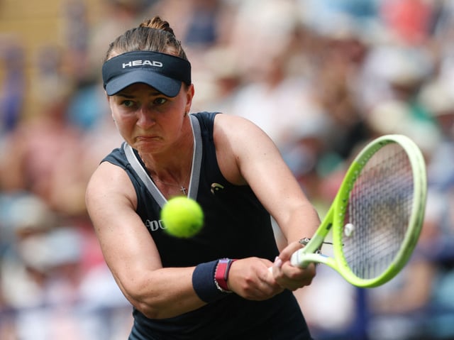 Tennis - Eastbourne Open - Devonshire Park Lawn Tennis Club, Eastbourne, Britain - June 25, 2025 Czech Republic's Barbora Krejcikova in action during her round of 16 match against Britain's Jodie Burrage Action Images via Reuters/Paul Childs/File Photo