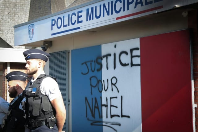The 2023 killing of 17-year-old 
Nahel Merzouk at point-blank range in a Paris suburb sparked days of protests and riots
