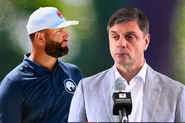 Jon Rahm Downplays New PGA Tour CEO Role amid LIV Golf Negotiations. (Image Collage | Image Credits: Getty Images)