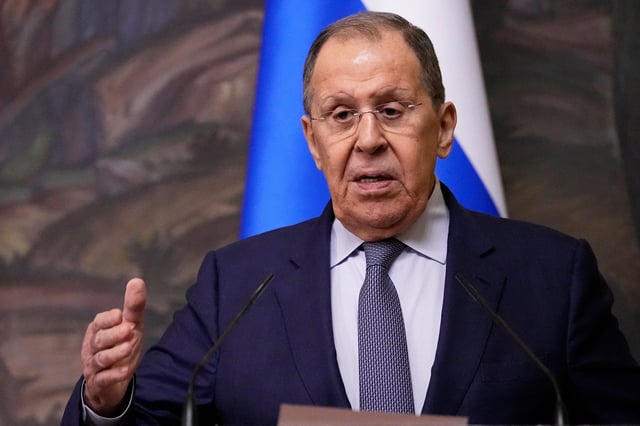 Russia's Foreign Minister Sergei Lavrov speaks during a joint press conference with Laos's Minister of Foreign Affairs Thongsavanh Phomvihane following their meeting in Moscow, Russia June 26, 2025. Alexander Zemlianichenko/Pool via REUTERS