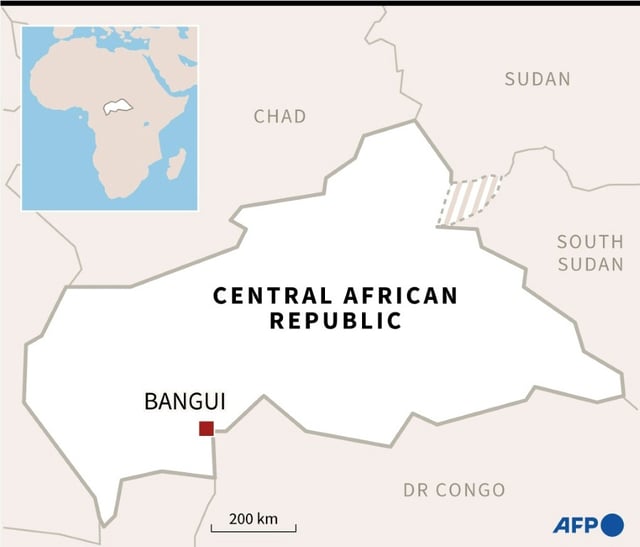 Map locating Central African Republic's capital Bangui
