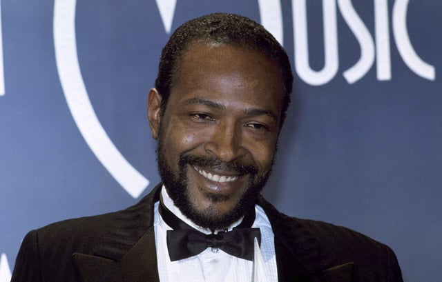 FILE - Marvin Gaye, winner of Favorite Soul/R&B Single, "Sexual Healing," attends the American Music Awards in Los Angeles on Jan. 17, 1983. (AP Photo/Doug Pizac, File)