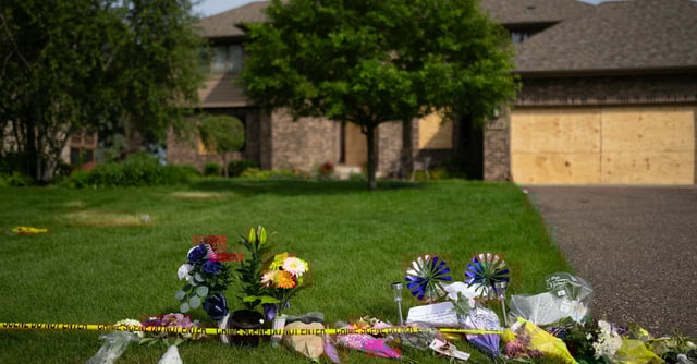 Flowers in front of the home of Melissa and Mark Hortman in Brooklyn Park on June 16.