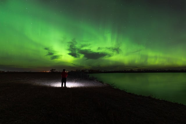This display of the aurora borealis occurred November 4, 2021, above Condie Regina, Saskatchewan, Canada. Credit: Dre Erwin Photography/WikiMedia Commons