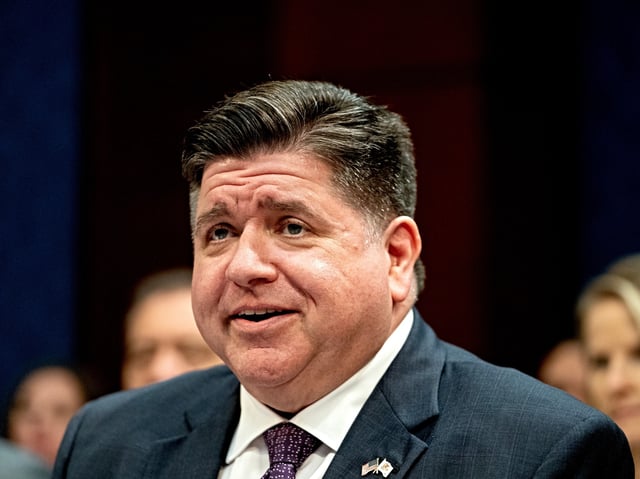 J.B. Pritzker, governor of Illinois, during a House Oversight and Accountability Committee hearing in Washington, DC, US, on Thursday, June 12, 2025. For Republicans, the hearing is a chance to amplify an issue important to President Donald Trump and perhaps regain control of the sanctuary narrative after DHS published a list of jurisdictions it identified as hostile to immigration law enforcement, and then pulled it down after strenuous accuracy objections from targeted communities and the head of the National Sheriffs Association. Photographer: Allison Robbert/Bloomberg