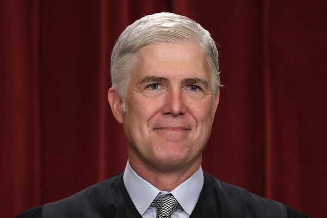 Supreme Court Justice Neil Gorsuch poses for an official portrait in Washington, D.C. on October 7, 2022.