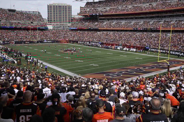 Sep 17, 2023; Cincinnati, Ohio, USA; A general view as the Cincinnati Bengals and Baltimore Ravens compete in the first quarter of a Week 2 NFL football game between the Baltimore Ravens and the Cincinnati Bengals at Paycor Stadium. Mandatory Credit: Cara Owsley-USA TODAY Sports/File Photo
