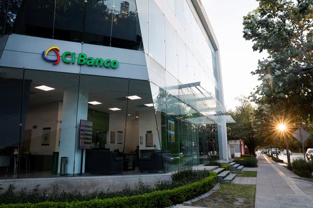 A CiBanco bank logo is pictured at one of its branches, in San Pedro Garza Garcia, Mexico, June 25, 2025. REUTERS/Daniel Becerril/File Photo