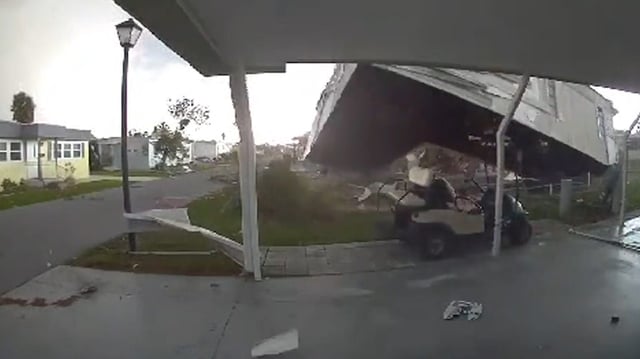A mobile home in Largo neighborhood was picked up by an expected tornado on Wednesday night.