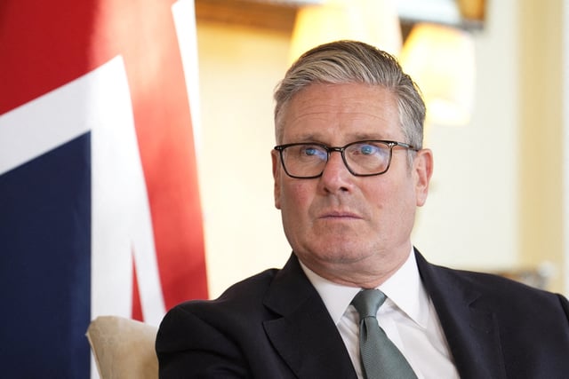 British Prime Minister Keir Starmer looks on during his meeting with the Crown Prince of Bahrain, Prince Salman bin Hamad Al Khalifa (not in picture), at 10 Downing Street, London, Britain June 19, 2025.   Jordan Pettitt/Pool via REUTERS/File Photo