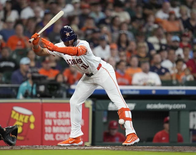 Cam Smith, it on the leg here, later broke a deadlock with a two-out RBI single in the eighth inning as the Astros swept the NL East-leading Phillies on Thursday.