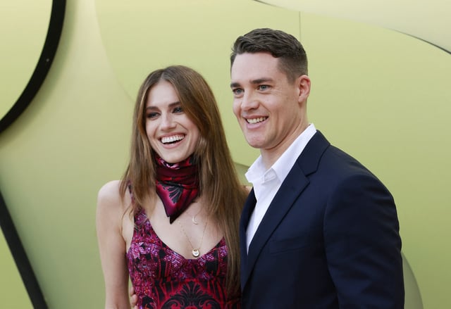 Allison Williams and Alexander Dreymon on March 9, 2023 in West Hollywood, California. 