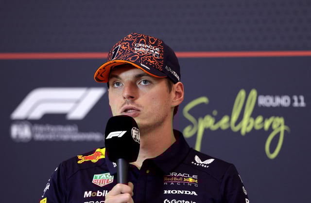 Formula One F1 - Austrian Grand Prix - Red Bull Ring, Spielberg, Austria - June 26, 2025 Red Bull's Max Verstappen during the press conference ahead of the Austrian Grand Prix REUTERS/Gintare Karpaviciute