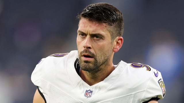 Baltimore Ravens place kicker Justin Tucker (9) was suspended by the NFL