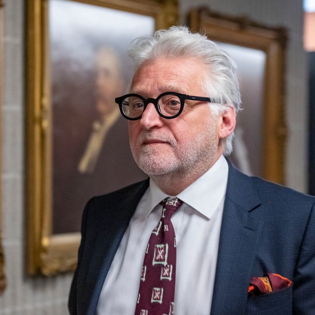 Just for Laughs founder Gilbert Rozon is seen at the courthouse during a break in his civil trial in Montreal on Monday, June 2, 2025. THE CANADIAN PRESS/Christinne Muschi