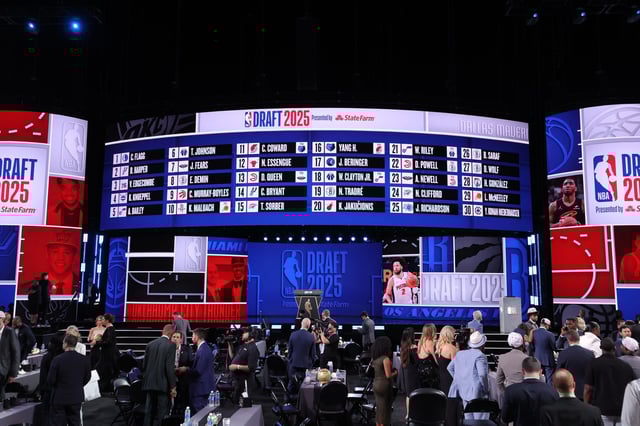 General view after the first round of the 2025 NBA Draft at Barclays Center on Jun 25, 2025.