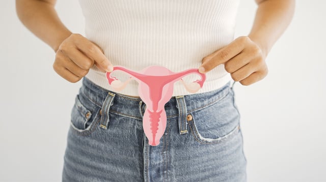 A close-up image of a woman holding a stylized model of the uterus in her hands, symbolizing female reproductive health. The image conveys themes of gynecologic awareness, PCOS, cervical cancer, and overall women’s health. The soft lighting and neutral background emphasize the importance and sensitivity of the subject matter.