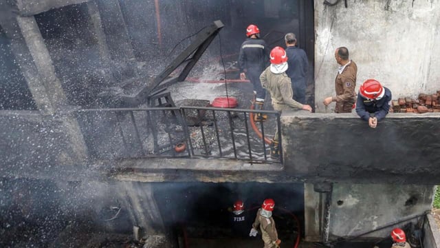 It was so severe, and the building was located in a cramped lane, that it took over 100 firefighters 13 hours to quell the blaze. (Sanjeev Verma/HT Photo)