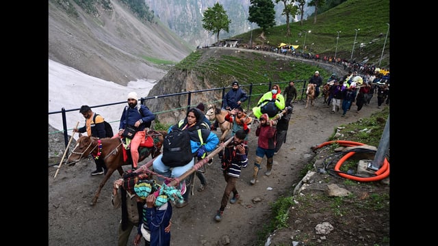 J&K Lieutenant Governor Manoj Sinha asserted that adequate security arrangements have been put in place for the annual pilgrimage which will start from July 3 and end on August 9 this year. (HT PHOTO)