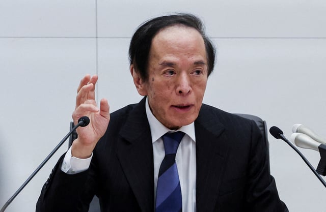 Bank of Japan Governor Kazuo Ueda attends a press conference after a BOJ policy meeting in Tokyo, Japan, May 1, 2025. REUTERS/Kim Kyung-Hoon/File Photo
