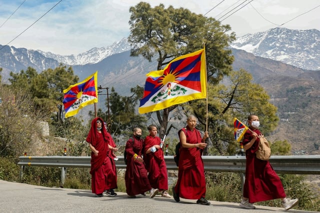 The Dalai Lama lives an austere monastic life in India's Himalayan hill town of McLeod Ganj