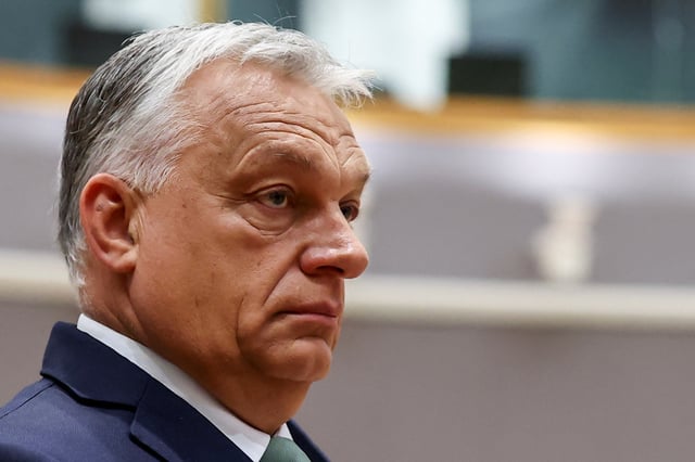 Hungarian Prime Minister Viktor Orban attends a European Union leaders summit in Brussels, Belgium June 26, 2025. REUTERS/Christian Hartmann/File Photo
