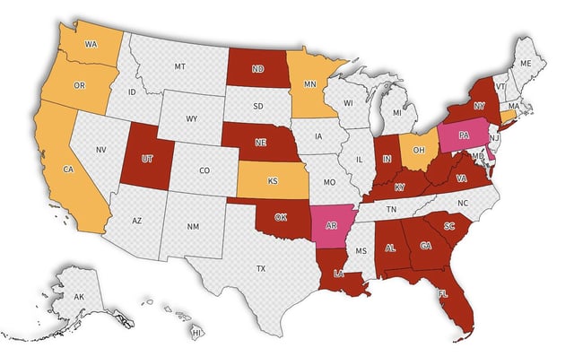 School phone ban map