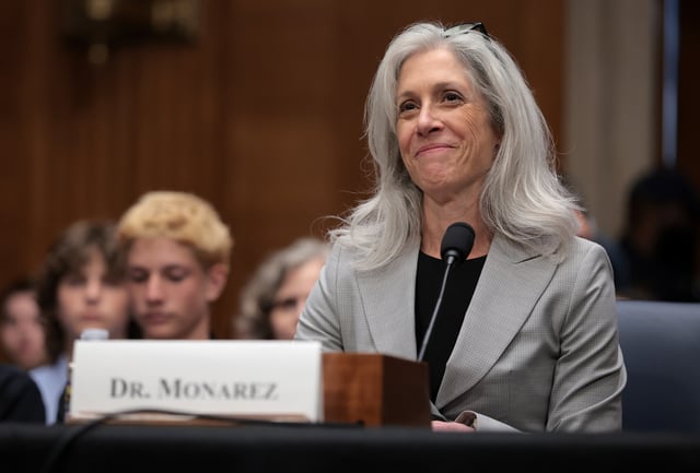 WASHINGTON, DC - JUNE 25: Susan Monarez, President Donald Trump’s nominee to be the Director of the Centers for Disease Control and Prevention (CDC), testifies during her confirmation hearing before the Senate Committee on Health, Education, Labor, and Pensions in the Dirksen Senate Office Building on June 25, 2025 in Washington, DC. Monarez is a health scientist with a Ph.D. in microbiology and immunology who previously served as the Deputy Director of the Advanced Research Projects Agency for Health. (Photo by Kayla Bartkowski/Getty Images)