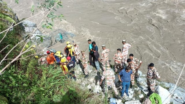 Teams from the police, fire department, State Disaster Response Force and locals reached the site to assist with the search and rescue operations.