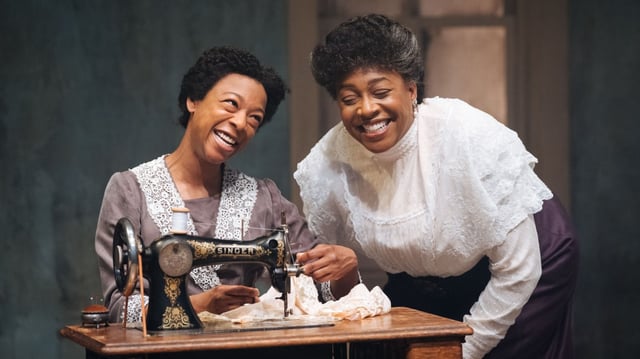 Samira Wiley as Esther and Nicola Hughes as her landlady in Lynn Nottage’s uneven play
