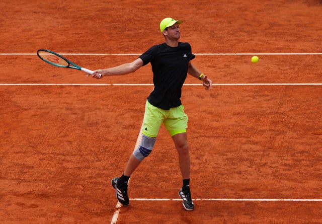 Tennis - Italian Open - Foro Italico, Rome, Italy - May 15, 2025 Poland's Hubert Hurkacz in action during his quarter final match against Tommy Paul of the U.S. REUTERS/Aleksandra Szmigiel