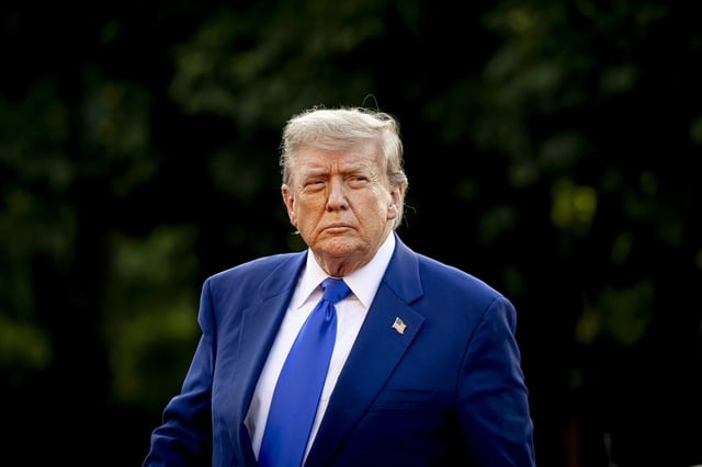 President of the United States Donald Trump arrives at Huis ten Bosch Palace for a dinner during the NATO Summit 2025 on June 24, 2025 in The Hague, Netherlands.