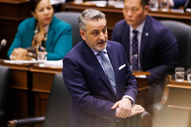 PC MPP Paul Calandra speaks during Question Period  at Queen's Park in Toronto on Tuesday, May 13, 2025. 