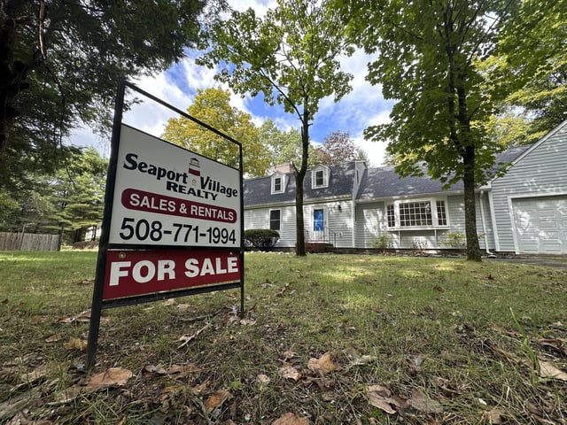 FILE - A home for sale in Sudbury, Mass., is shown on Sunday, Sept. 22, 2024. (AP Photo/Peter Morgan, File)