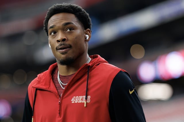Cornerback Deommodore Lenoir #2 of the San Francisco 49ers stands on the field prior to an NFL football game against the Arizona Cardinals at State Farm Stadium on January 5, 2025 in Glendale, Arizona.