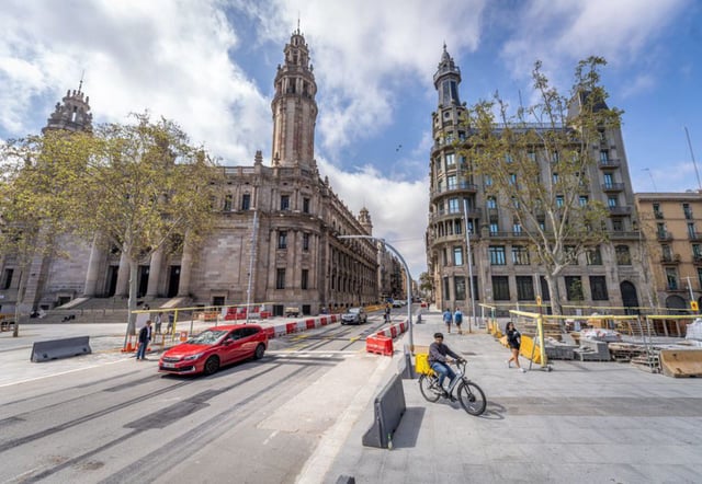 El tram fina de la Via Laietana en obres, el mes d’abril passat. | MANU MITRU