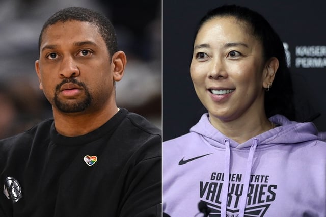 Composite of Chicago Sky head coach Tyler Marsh and his Golden State Valkyries counterpart Natalie Nakase.