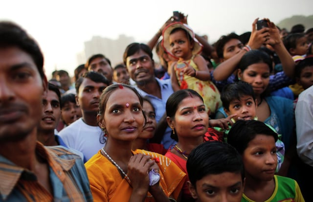 Indians attend Dussehra celebrations on the outskirts of New Delhi, India, Friday, Oct. 3, 2014. A new UC Berkeley study on India&#39;s genetic makeup not only reveals the history of South Asia&#39;s ancestry, but also how that genetic history affects predisposition to disease.
