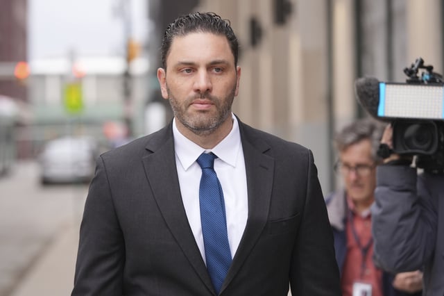 FILE - Former NFL and University of Michigan assistant football coach Matt Weiss leaves federal court in Detroit, March 24, 2025. (AP Photo/Paul Sancya, File)