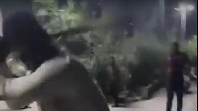 A screengrab from a video of the alleged assault recorded on a mobile phone. (HT Photo)