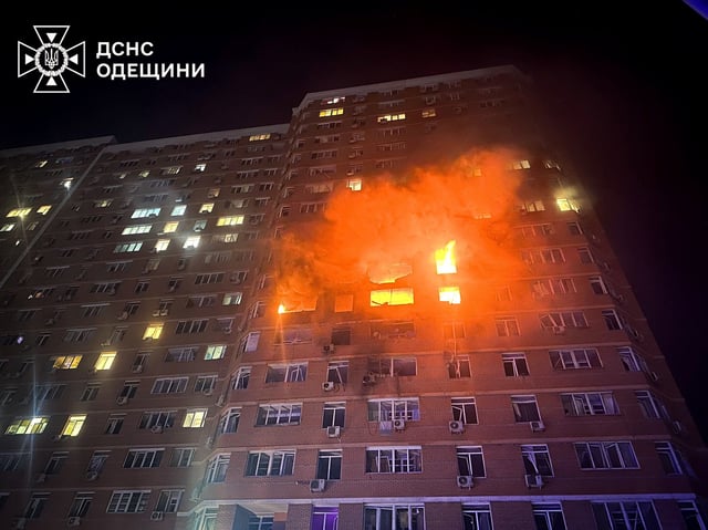 A view shows an apartment building hit by a Russian drone strike, amid Russia's attack on Ukraine, in Odesa, Ukraine, in this handout picture released on June 28, 2025. Press service of the State Emergency Service of Ukraine in Odesa region/Handout via REUTERS