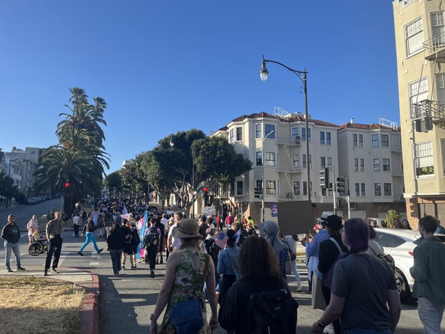 Transgender people people and their allies marched as part of San Francisco’s annual Trans March. June 27, 2025. NBC Bay Area Photo/ Alyssa Goard. 