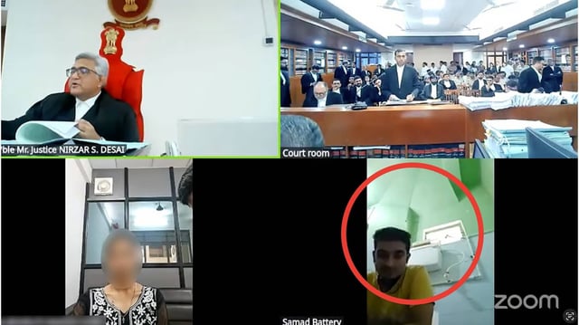 A video of a man attending a virtual Gujarat High Court hearing from a toilet has gone viral. | Image: X