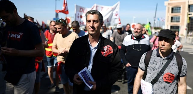 Le député ex-LFI de la Somme François Ruffin, lors de la manifestation du 1er mai 2025, à Dunkerque dans le Nord