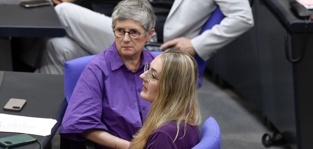 Britta Haßelmann und Katharina Dröge, im Reichstagsgebäude