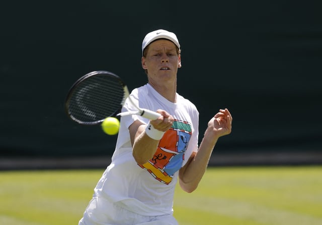 Tennis - Wimbledon Preview - All England Lawn Tennis and Croquet Club, London, Britain - June 27, 2025   Italy's Jannik Sinner during practice REUTERS/Andrew Couldridge