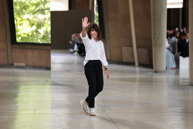 Designer Veronique Nichanian attends her Menswear Spring/Summer 2026 collection show for fashion house Hermes during Men's Fashion Week in Paris, France, June 28, 2025. REUTERS/Gonzalo Fuentes